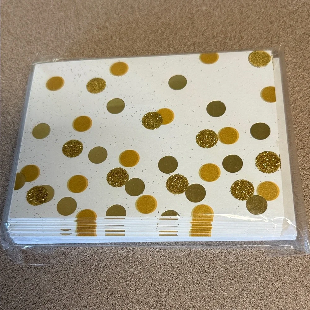 Hallmark Gold Heart & Polka Dot Note Card Set